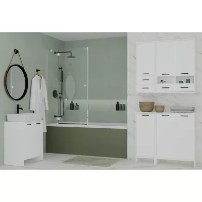 Úzká horní skříňka do koupelny LUCENZA - bílá