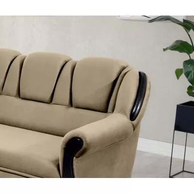 Rohová rozkládací sedací souprava KANOA 1 - světle hnědá, levý roh