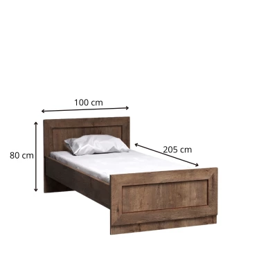 Jednolůžková postel GIADA - 90x200, dub lefkas