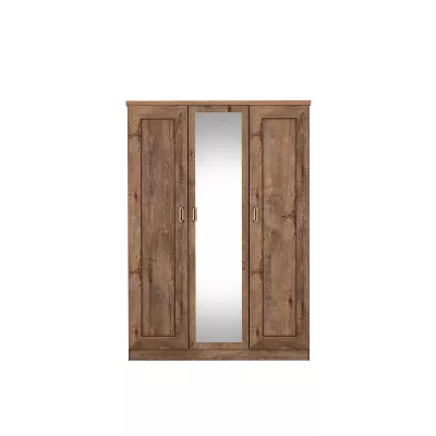Šatní skříň se zrcadlem GIADA - šířka 135 cm, dub lefkas