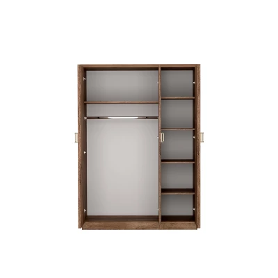 Šatní skříň se zrcadlem GIADA - šířka 135 cm, dub lefkas
