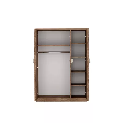 Šatní skříň se zrcadlem GIADA - šířka 135 cm, dub lefkas