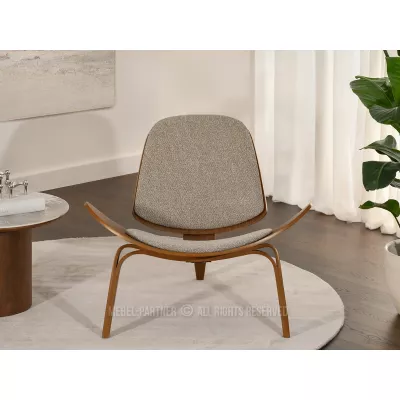 Designové křeslo DAHL - tmavě béžové / ořech