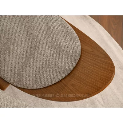 Designové křeslo DAHL - tmavě béžové / ořech