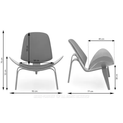 Designové křeslo DAHL - tmavě béžové / ořech