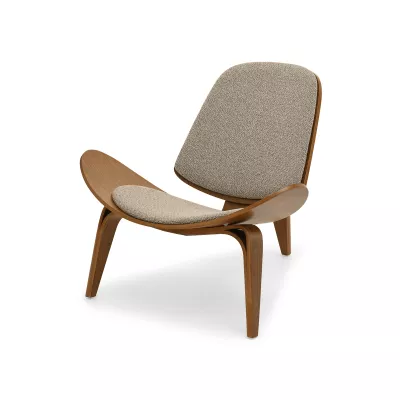 Designové křeslo DAHL - tmavě béžové / ořech