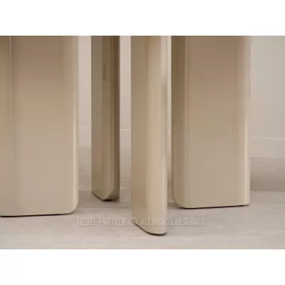 Kulatý jídelní stůl 130 cm ALVARO - lesklý béžový