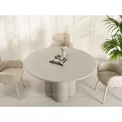 Kulatý jídelní stůl 130 cm OISIN - béžový