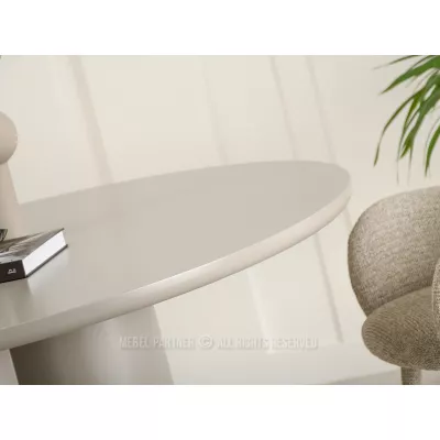 Kulatý jídelní stůl 130 cm OISIN - béžový