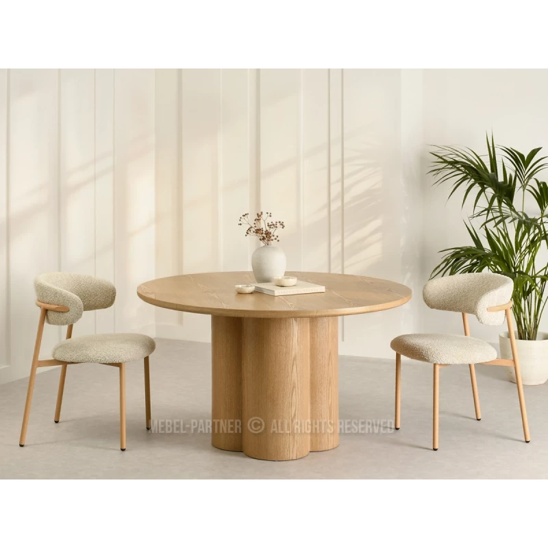 Kulatý jídelní stůl 130 cm OISIN - dub