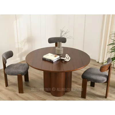Kulatý jídelní stůl 130 cm OISIN - ořech