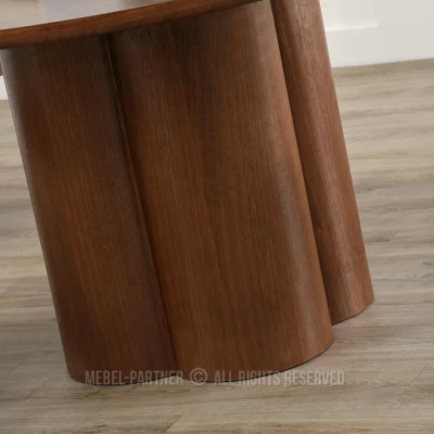 Kulatý jídelní stůl 130 cm OISIN - ořech