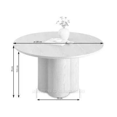 Kulatý jídelní stůl 130 cm OISIN - ořech