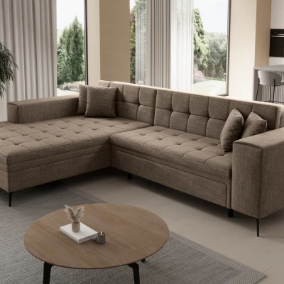 Rohová sedací souprava do obýváku MARIELLE - tmavě béžová, levý roh