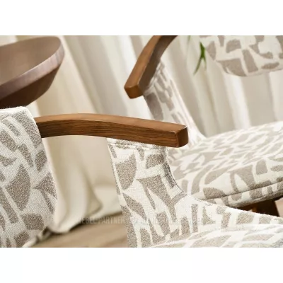 Jídelní židle ADALIZ - krémová / hnědá / ořech