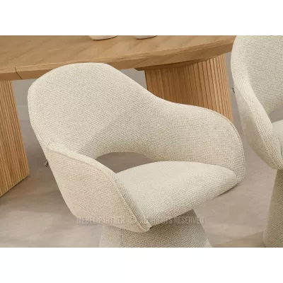 Čalouněná otočná židle KALIA - krémová