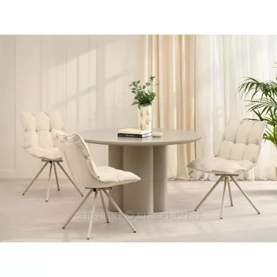Designová otočná židle CALIDO - krémová / béžová