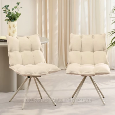 Designová otočná židle CALIDO - krémová / béžová