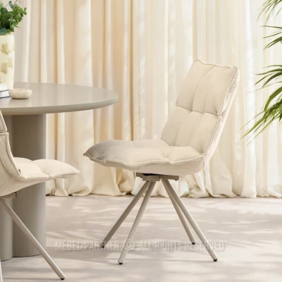 Designová otočná židle CALIDO - krémová / béžová