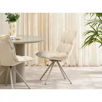 Designová otočná židle CALIDO - krémová / béžová