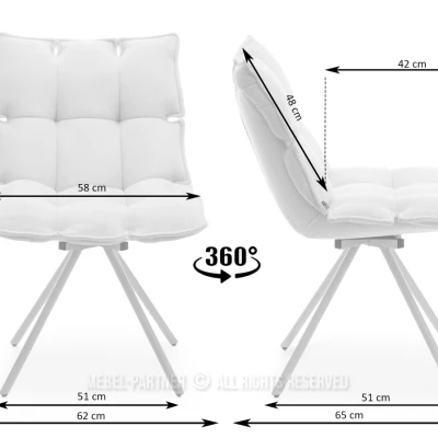 Designová otočná židle CALIDO - krémová / béžová