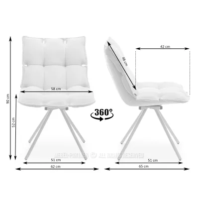 Designová otočná židle CALIDO - krémová / béžová
