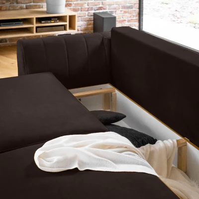 Sedací sestava do obývacího pokoje ZARIN - tmavě hnědá