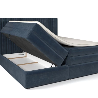 Boxspringová postel 160x200 LUMIRA 1 - světle šedá + topper ZDARMA