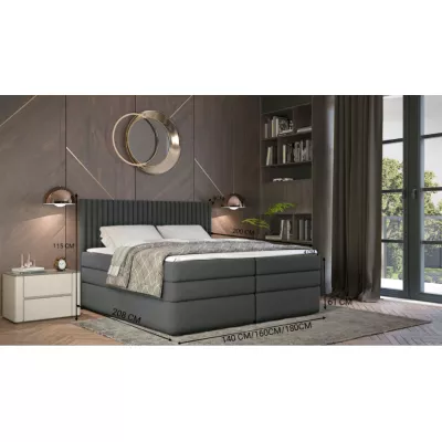 Boxspringová postel 180x200 LUMIRA 2 - hnědá + topper ZDARMA