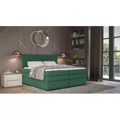 Boxspringová postel 180x200 LUMIRA 2 - zelená + topper ZDARMA