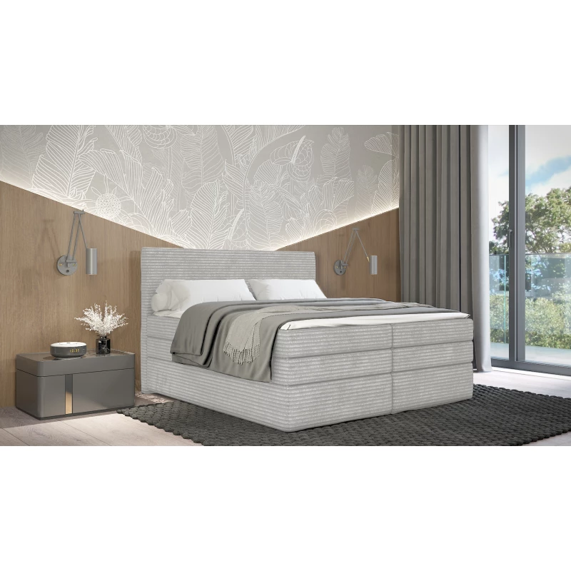 Americká postel 180x200 CALVIA 1 - světle šedá + topper ZDARMA