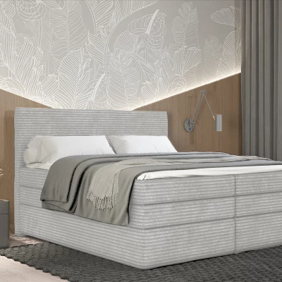 Americká postel 180x200 CALVIA 2 - světle šedá + topper ZDARMA