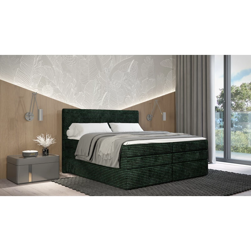 Americká postel 180x200 CALVIA 2 - zelená + topper ZDARMA