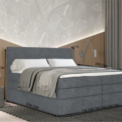 Americká postel 180x200 CALVIA 1 - černá + topper ZDARMA