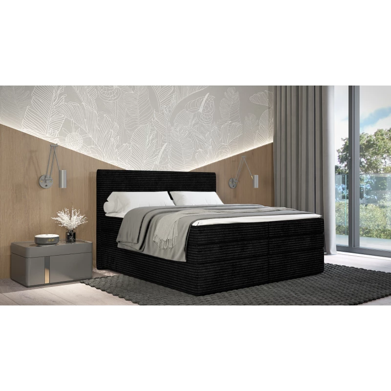 Americká postel 180x200 CALVIA 2 - černá + topper ZDARMA