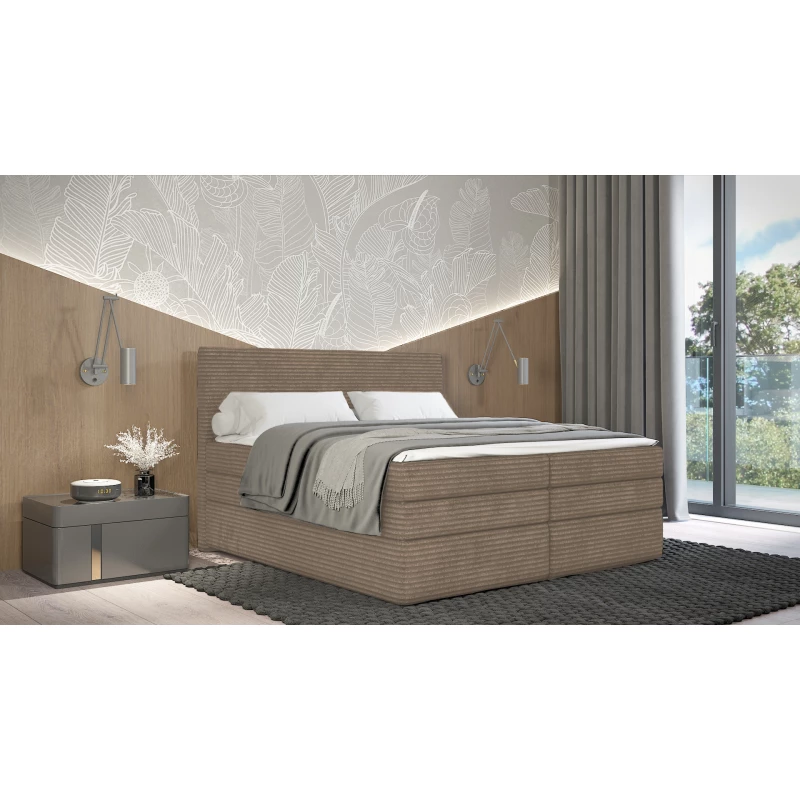 Americká postel 180x200 CALVIA 2 - béžová + topper ZDARMA