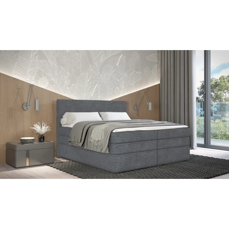Americká postel 180x200 CALVIA 1 - šedá + topper ZDARMA