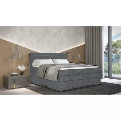 Americká postel 180x200 CALVIA 2 - šedá + topper ZDARMA