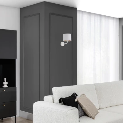 Nástěnná moderní lampa VESPILLO - bílá / zlatá