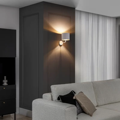 Nástěnná moderní lampa VESPILLO - bílá / zlatá