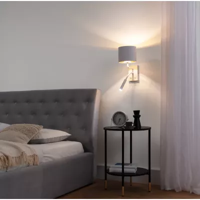 Nástěnná lampa se čtecím ramenem VESPILLO - bílá / zlatá