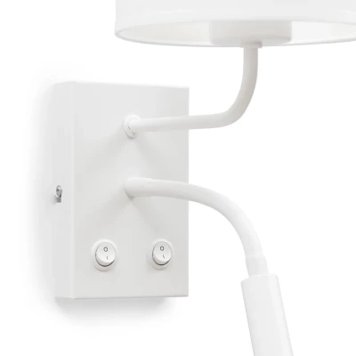 Nástěnná lampa se čtecím ramenem VESPILLO - bílá
