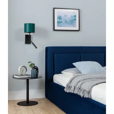 Nástěnná lampa se čtecím ramenem VESPILLO - zelená / zlatá / černá