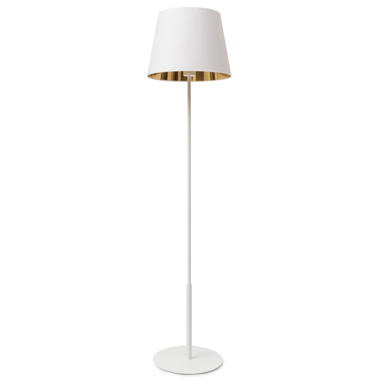 Stojací lampa ve skandinávském stylu VESPILLO - bílá / zlatá