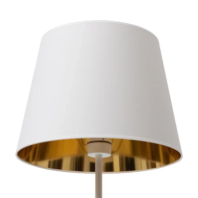 Stojací lampa ve skandinávském stylu VESPILLO - bílá / zlatá