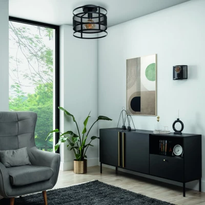 Designové stropní přisazené osvětlení GORMAR - černé