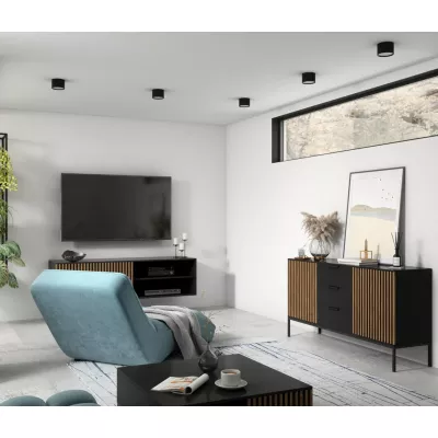 Moderní stropní LED osvětlení VALLUM - černé