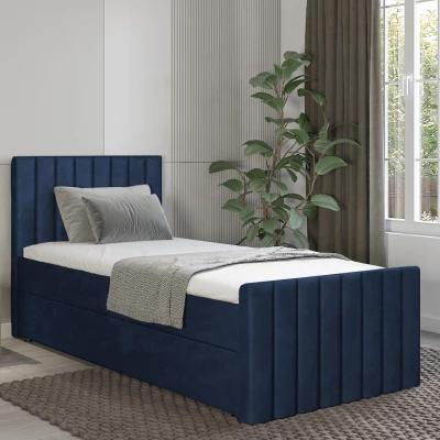 Boxspringová jednolůžková postel 100x200 VANTARA 1 - modrá