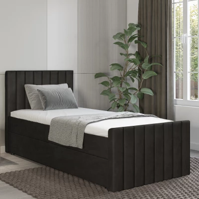 Boxspringová jednolůžková postel 100x200 VANTARA 2 - černá