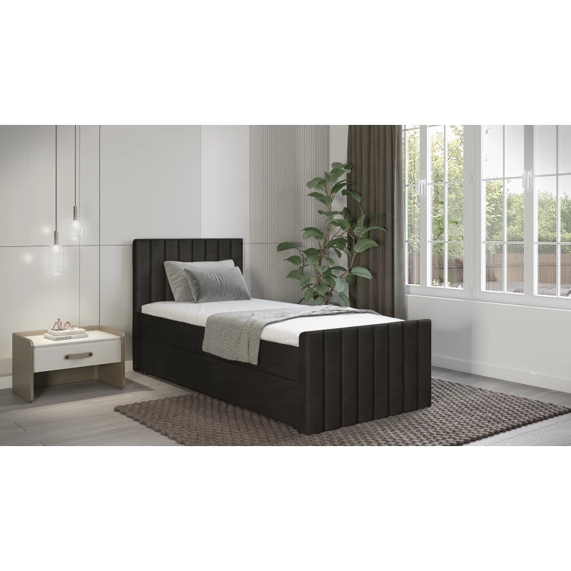 Boxspringová jednolůžková postel 100x200 VANTARA 2 - černá